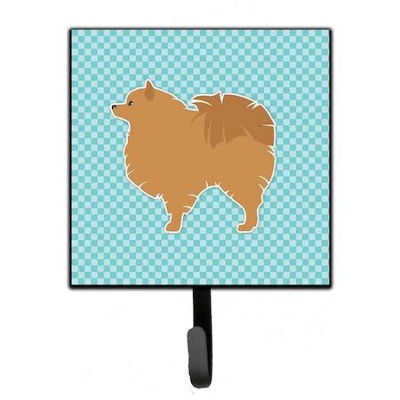 Carolines Treasures Pomeranian Checkerboard Blue Leash or Key Holder BB3742SH4
